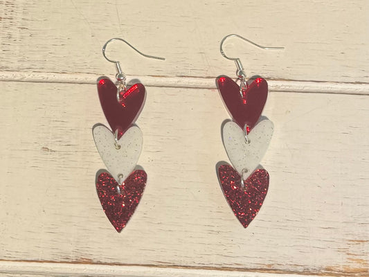 Red and White Sparkle Hearts