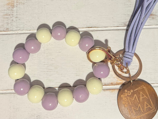 Mama Purple and Cream Stretch Keychain