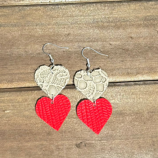 Tan and Red Hearts